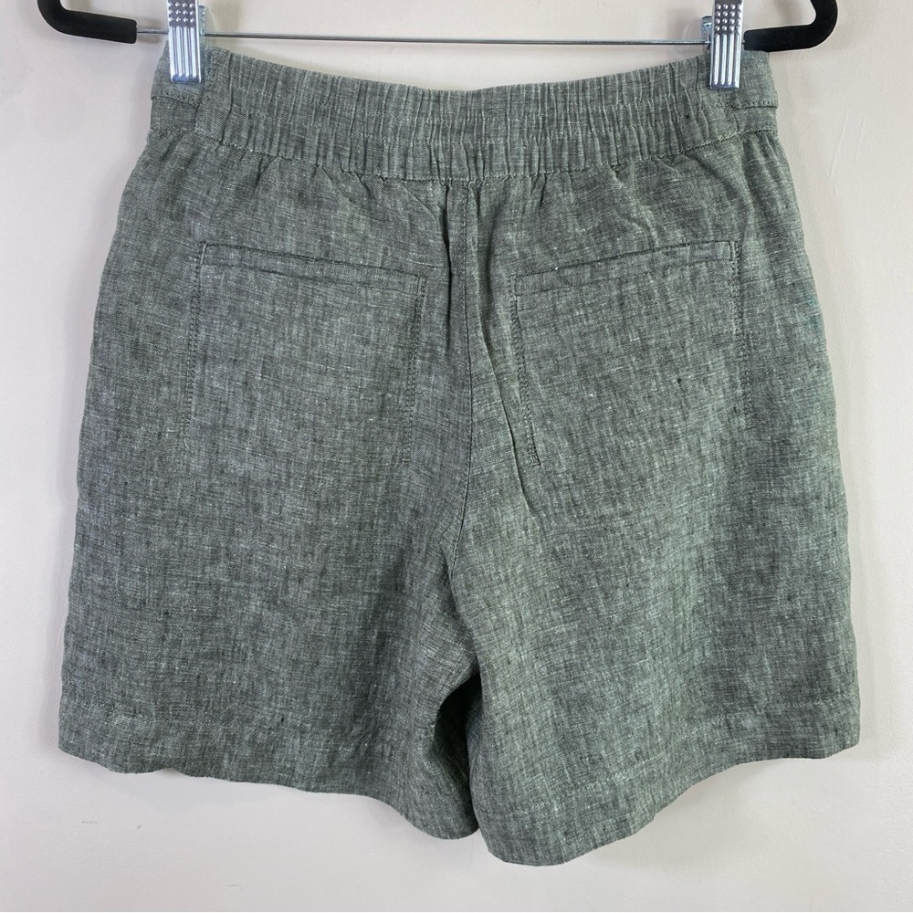 Athleta 100% Linen Women’s Green Voyager Shorts Sz 4 - Picture 6 of 13